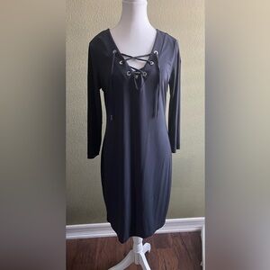 Calvin Klein Size 10 Gray Slip On Dress